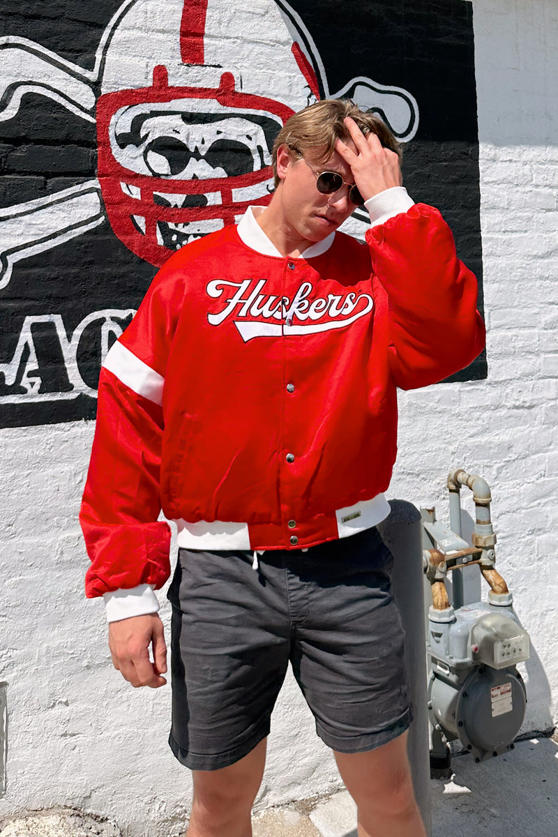 Nebraska Miles Swipe Varsity Jacket Medium / Red