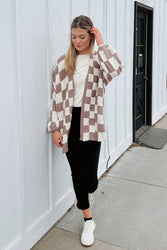 Check Point Knit Cardigan