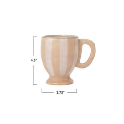 Striped Stoneware Footed Mug