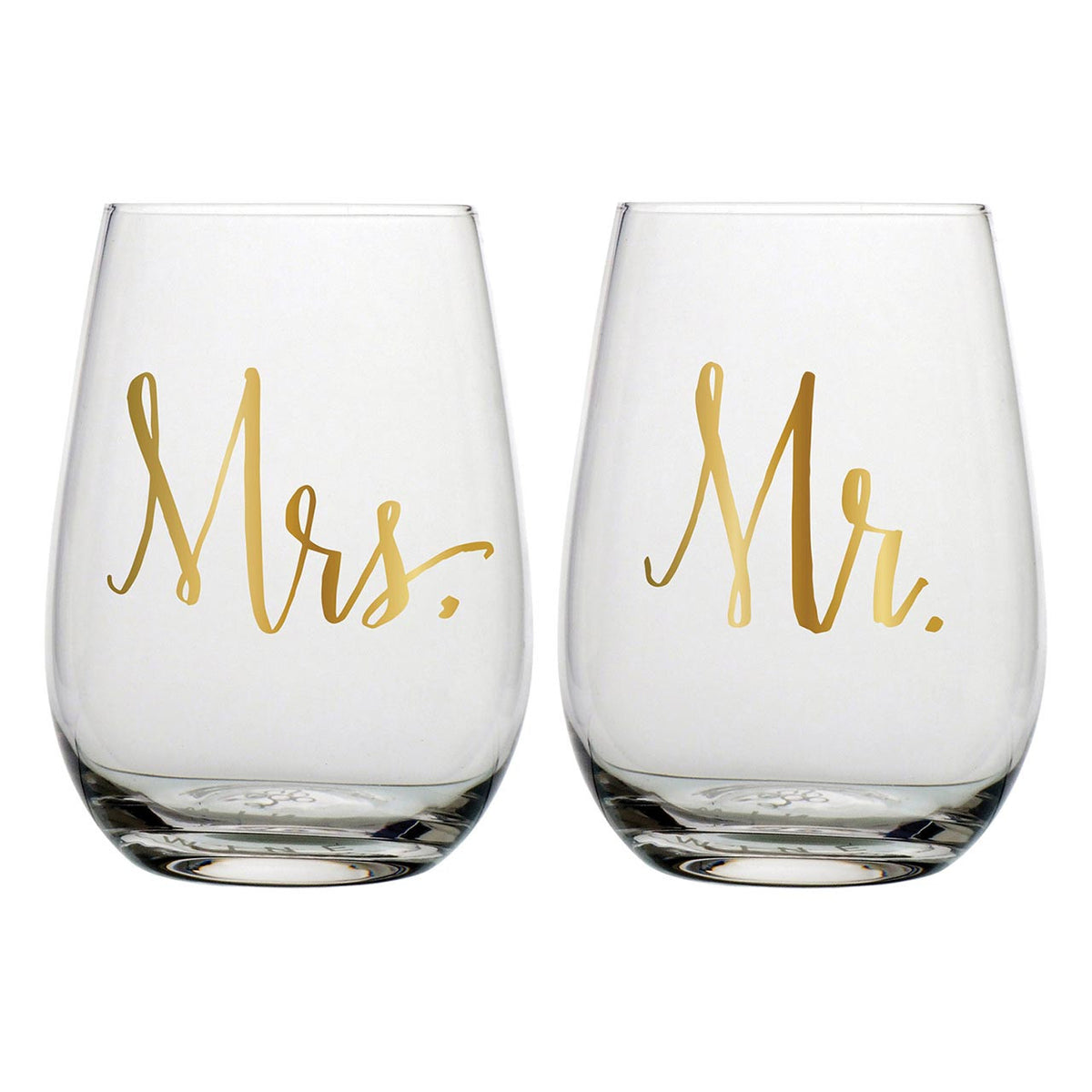 Mrs and Mrs Travel Wine Glasses