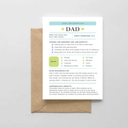 Dad Job Description Card