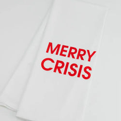 Merry Crisis Tea Towel