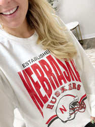 Nebraska 1869 Helmet Thrifted Sweatshirt