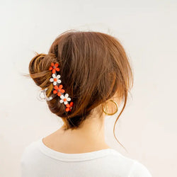 Daisy Claw Clip (Red)