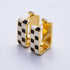 Black Checkered Square Hoops