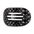 Large Flat Round Hair Clip (Jet Black Quilted)