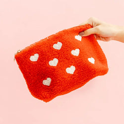 Hearts Teddy Pouch (Red)