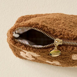 Flower Teddy Pouch (Brown)