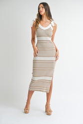 Tuscany Striped Midi Dress