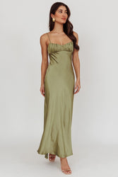 Twist Of Fate Maxi Dress Small / Olive
