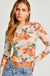 Fiona Floral Mesh Top