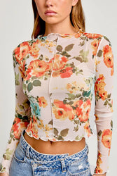 Fiona Floral Mesh Top