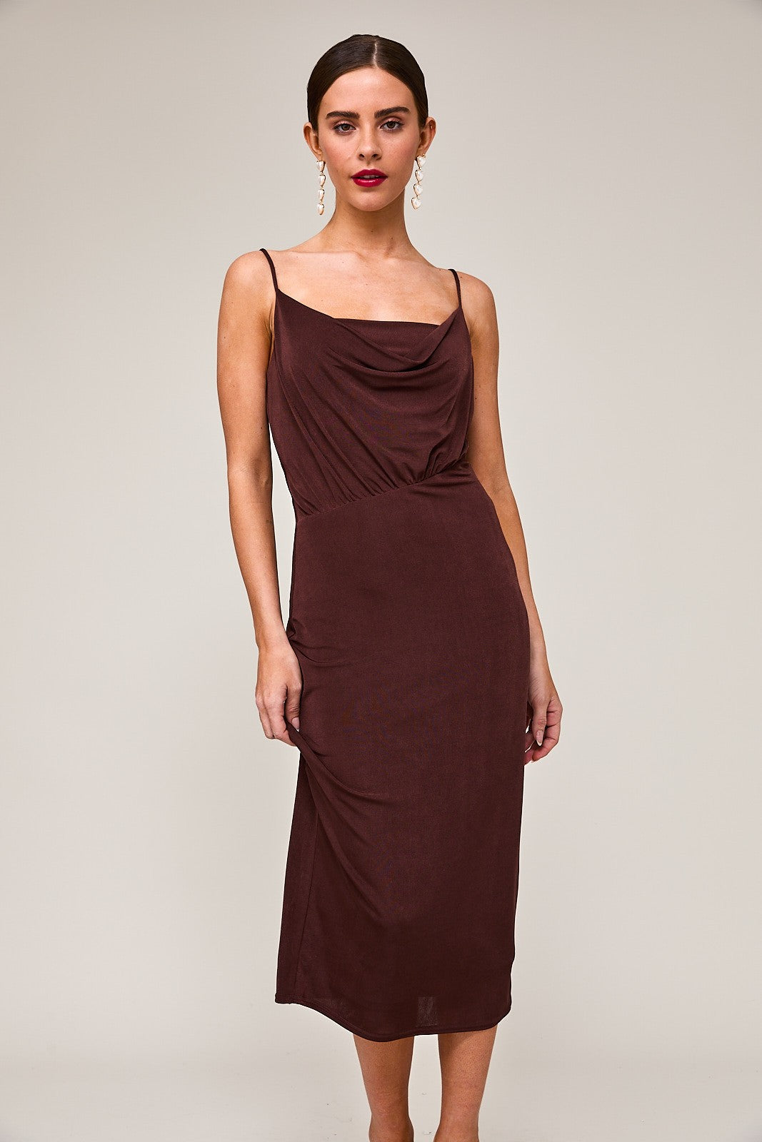 Double Shot Midi Dress Medium / Brown Double Shot Midi Dress Medium / Brown