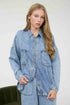 True Denim Button Top