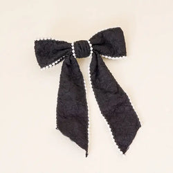 Pearl Hair Bow (Black)