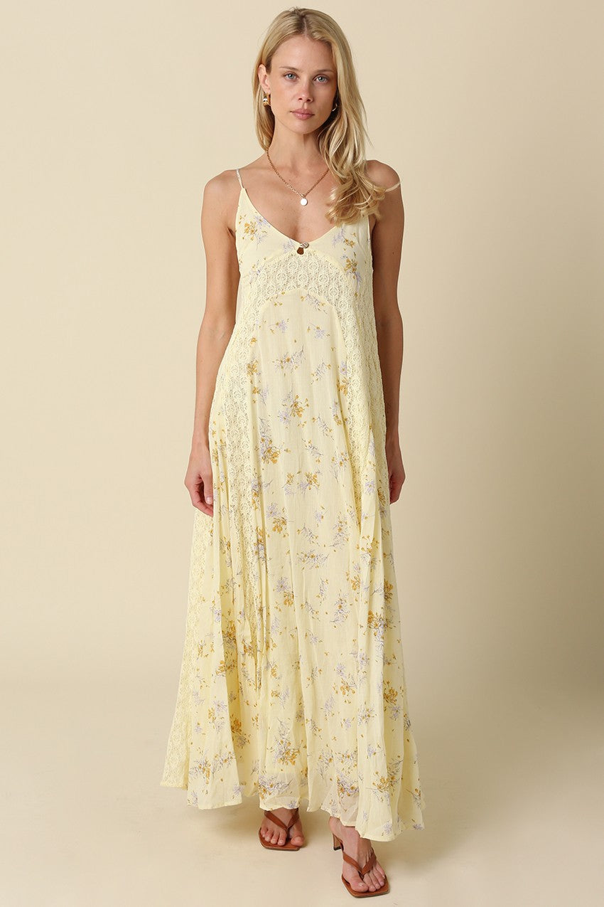 buttercup maxi dress Eileen West The Marin Buttercup Floral Cotton Maxi Dress Buttercup Floral / XL
