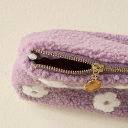 Flower Teddy Pouch (Purple)