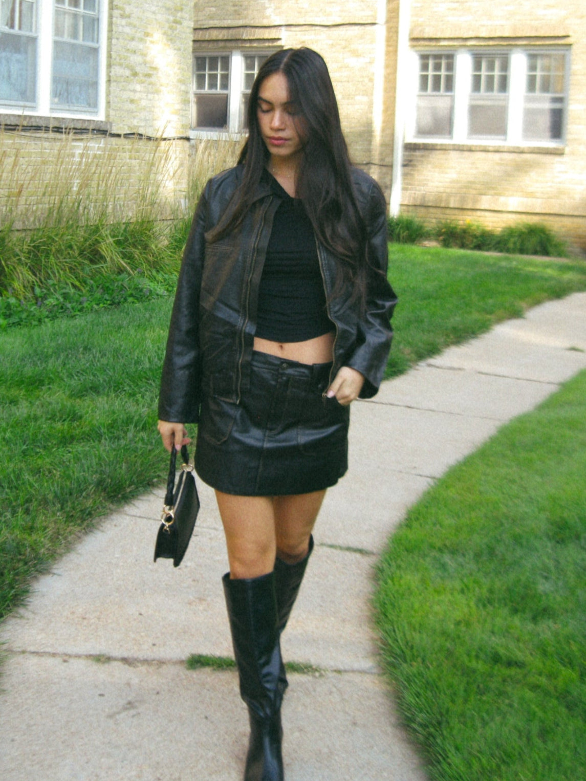 Revival Leather Mini Skirt โ Four