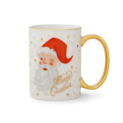 Winking Santa Porcelain Mug