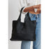 Solana Woven Vegan Leather Tote (Black)