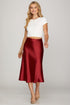 Satin Statement Midi Skirt