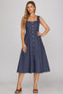 Buttoned Bliss Midi Dress