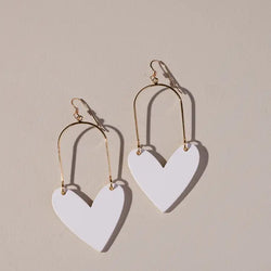 White Sweetheart Earrings