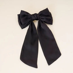 Satin Hair Bow (Black)