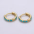 Turquoise Touch Huggie Hoops