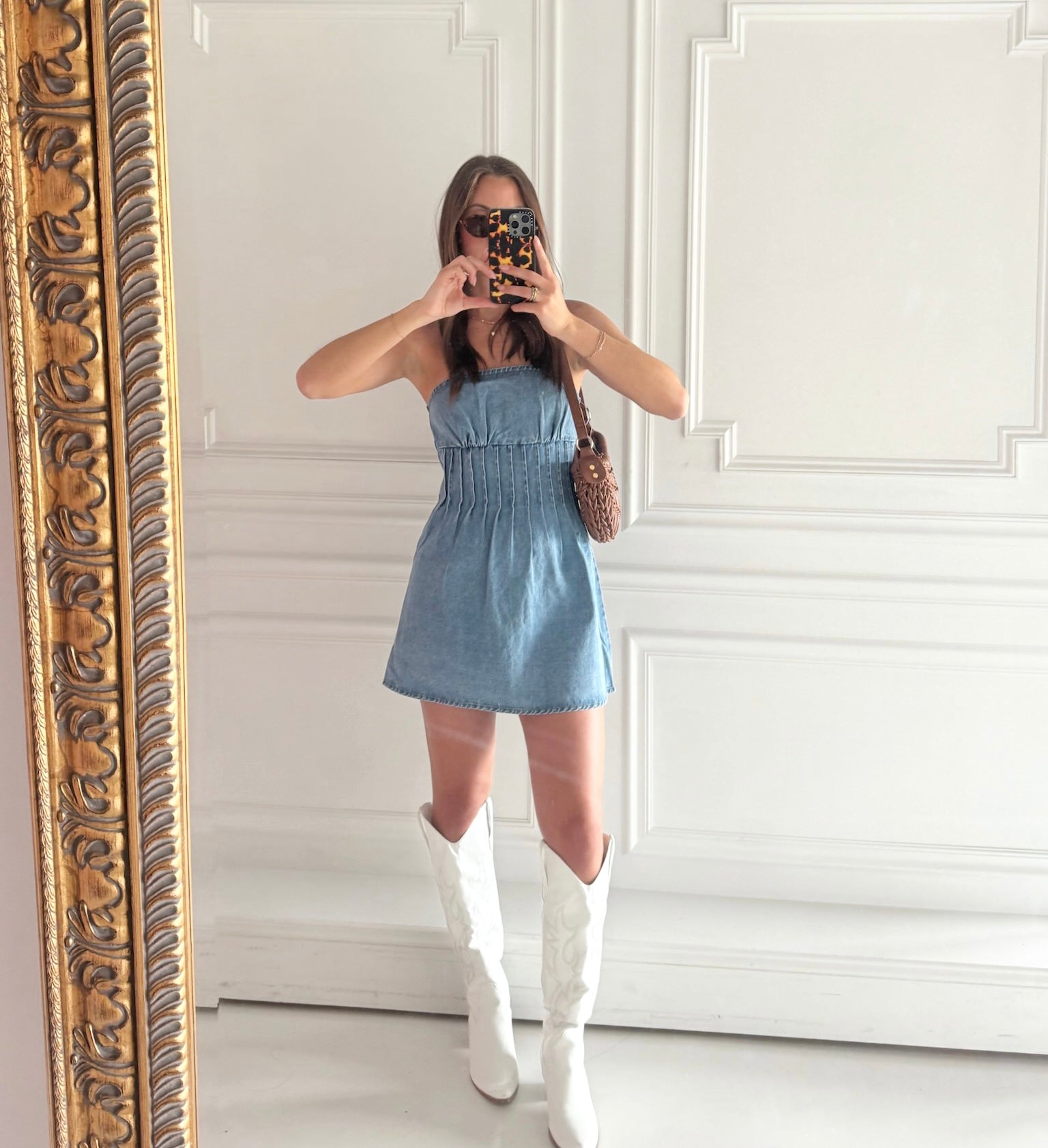Delia Denim Mini Dress Large / Denim