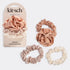 Rosette Ruched Satin Scrunchies (Terracotta)