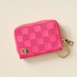 Check Zip Around Wallet (Hot Pink)