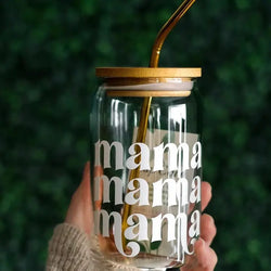 Mama Beer Can Glass