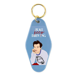 Just Keep Driving Keychain