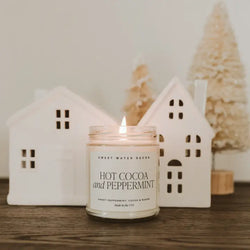 Hot Cocoa & Peppermint Candle