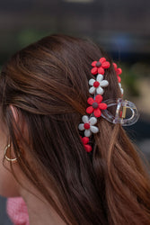 Daisy Claw Clip (Red)