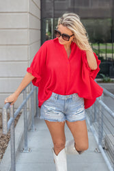 Jackie Button Top