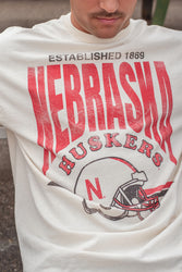 Nebraska 1869 Helmet Thrifted Tee