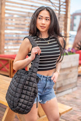 Oversized Quilted Tote Bag