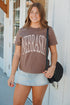 Brown Nebraska Women's Tee