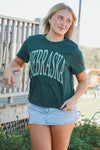 Hunter Green Nebraska Women's Tee