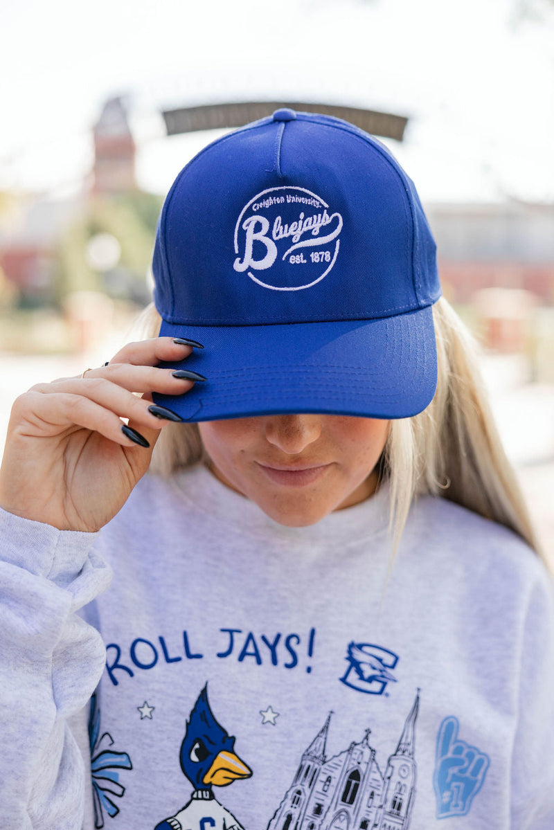 Creighton University CU Bluejays Baseball Cap – Adjustable Strap, Embroidered, Pigment Dyed Cotton - View #6