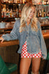 True Denim Button Top