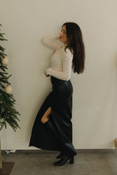 Gone Girl Leather Midi Skirt
