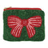 Holiday Bow Beaded Pouch