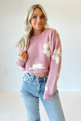 Daisy Knit Crop Sweater