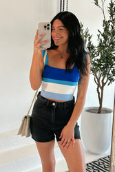 Ocean Blue Crop Top