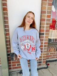 Huskers Prep Patch Thrifted Sweatshirt