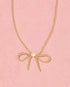 Gold Beaded Bow Necklace