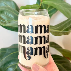 Mama Beer Can Glass